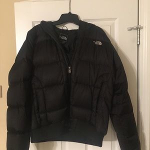 Black North Face puffer coat